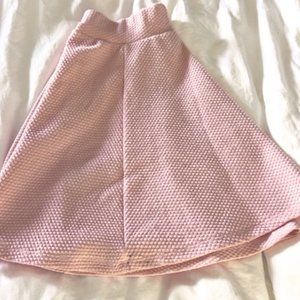 Handmade Vintage Pink Full Circle Mini Skirt | Elastic Waistband | Small